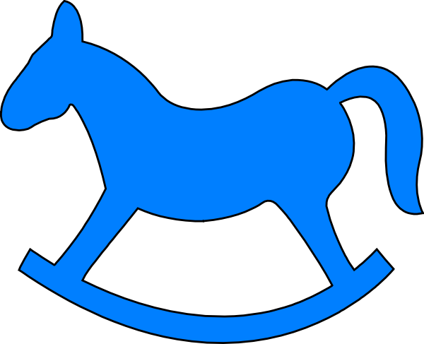 Blue Rocking Horse Clip Art - Rocking Horse Clip Art (600x487)