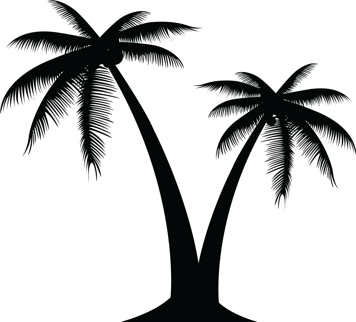 Black Palm Tree Clip Art - Black Palm Tree Clip Art (1181x1181)