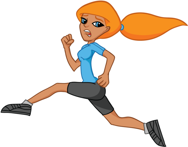 Girl Running Woman Running Clipart - Cartoon Girl Running Fast (900x506)