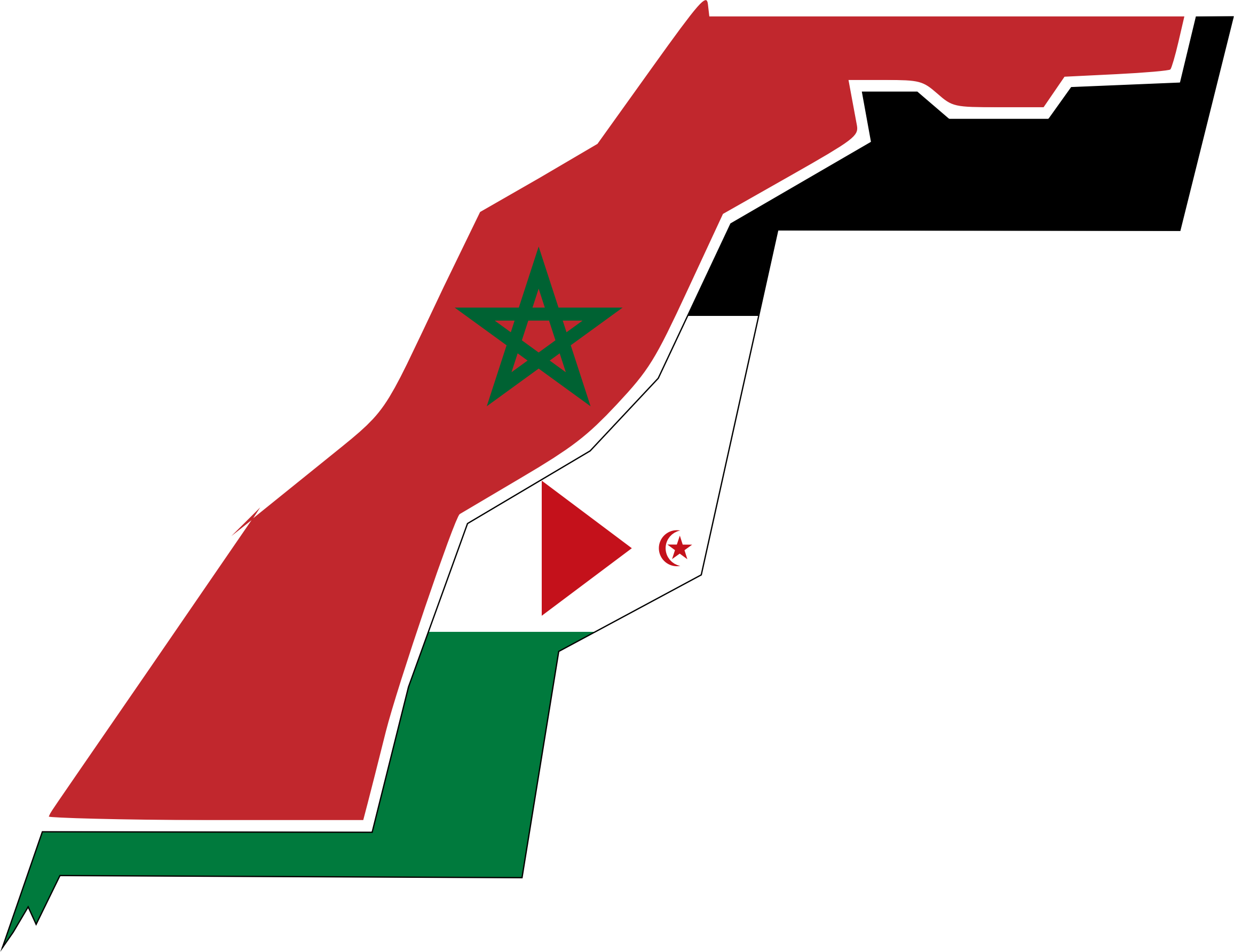Big Image - Western Sahara Flag Map (2312x1784)