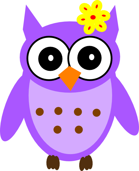 Purple Baby Girl Owl Clip Art - Owls Clipart Png (486x597)