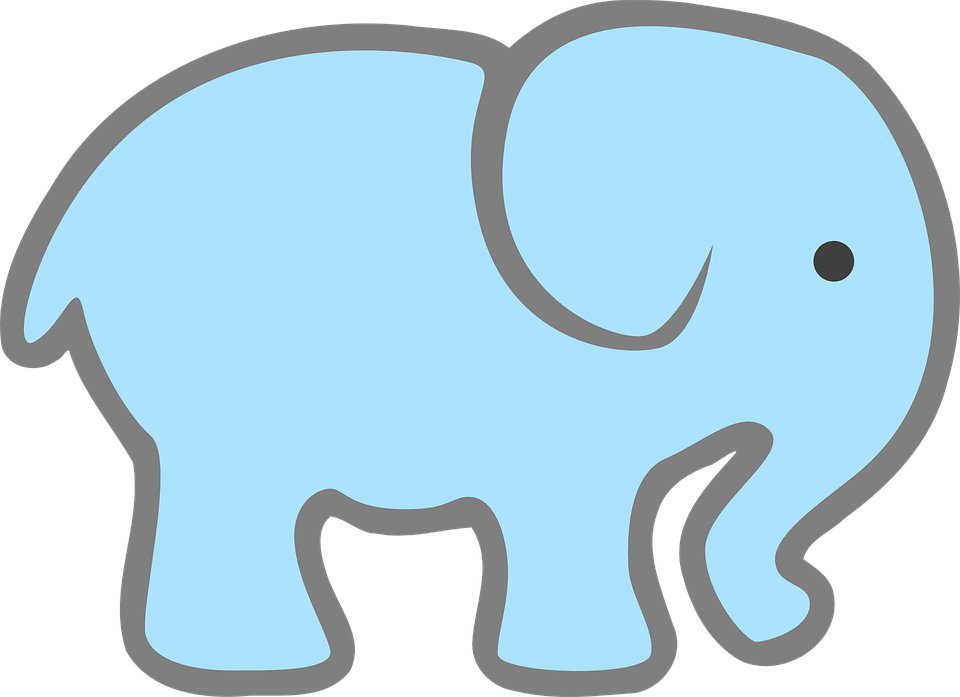Free Baby Elephant Clip Art - Pink Elephant Cut Out (960x697)