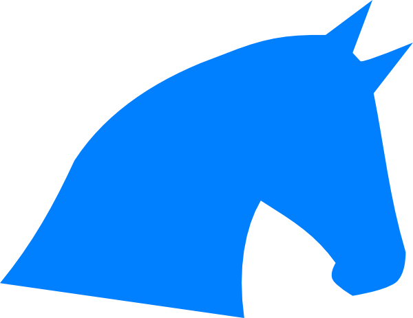 Blue Horse Head Silhouette Clip Art - Horse Head Logo Blue (600x463)
