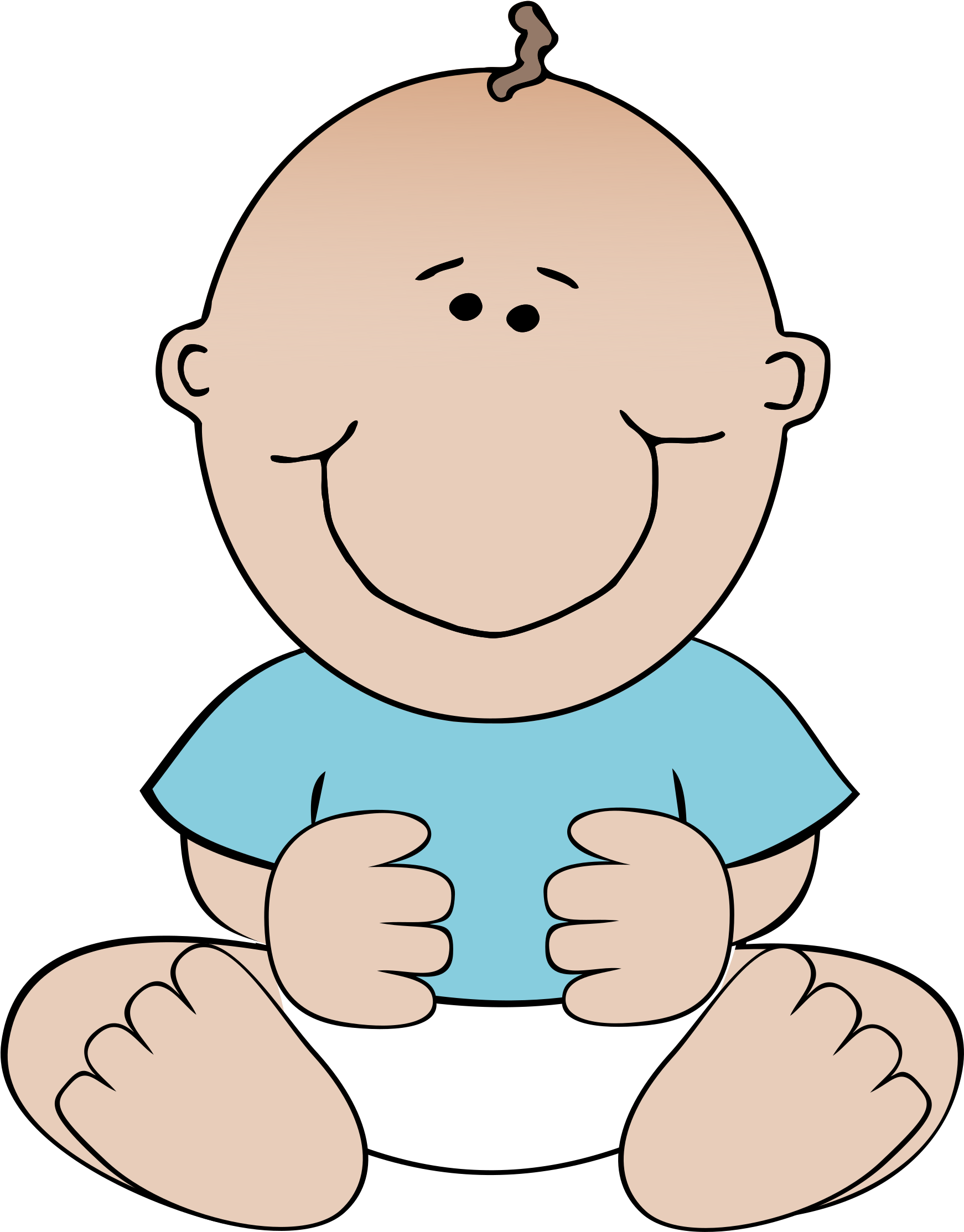 Sitting Baby Clipart - Baby Boy Clip Art (1741x2400)