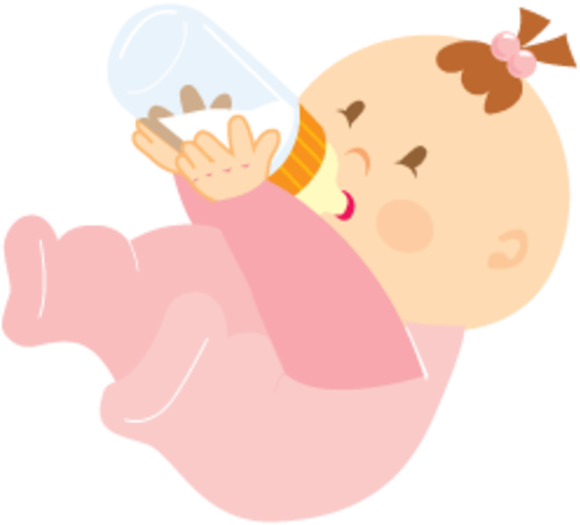 Baby Girl Drinking 256 Free Images At Clker Com Vector - Baby Drinking Bottle Clipart (600x600)