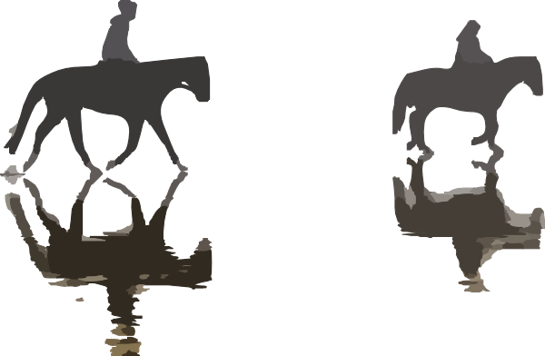 Horse And Rider Clip Art - Examples Of Reflection Of Light (600x392)