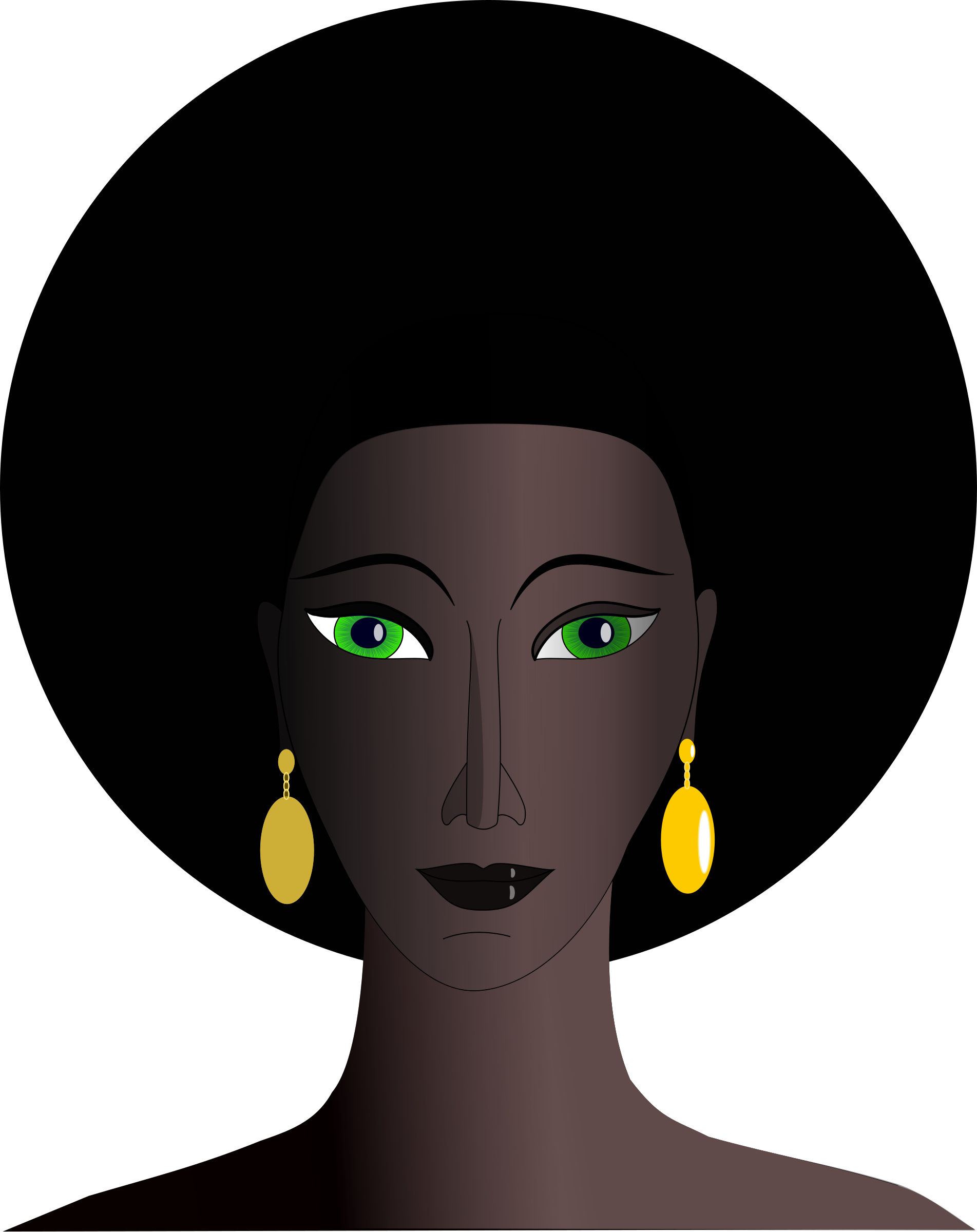 Mean Black Hair Young Woman Clipart Clip Art Library - Black Woman Clipart (1903x2400)