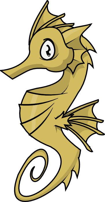 Shark Clipart Foca - Seahorse Clipart (363x699)