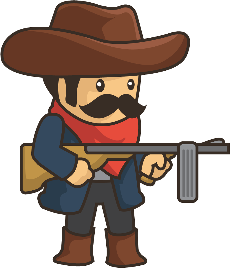 Cowboy Cartoon Gunfighter Sprite Clip Art - Cowboy Cartoon Gunfighter Sprite Clip Art (1000x1000)