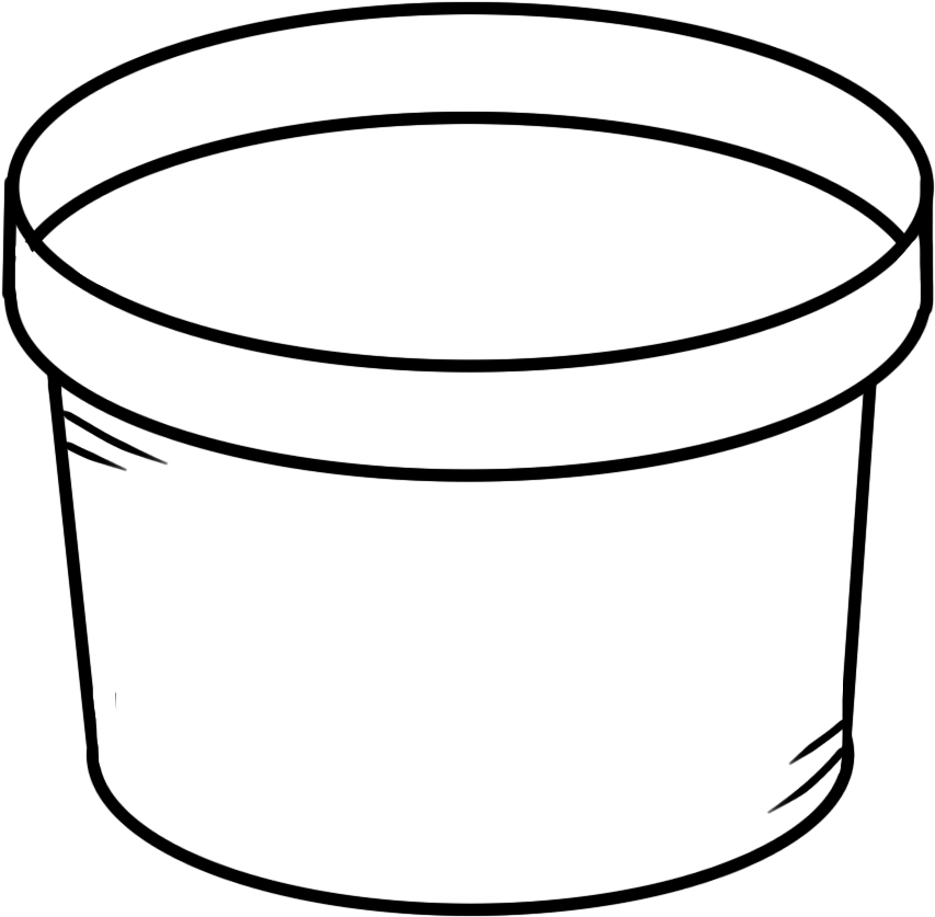 Black And White Garden Pot Clipart - Black And White Clipart Pot Png (1024x990)