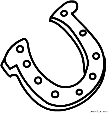 Horse Shoe Black And White Clipart Image - Clip Art (450x450)