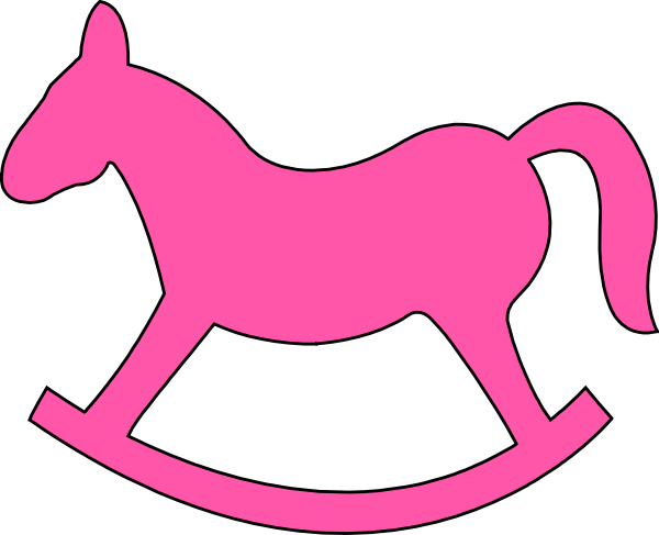 Pink Rocking Horse Clip Art - Baby Pink Rocking Horse (600x487)