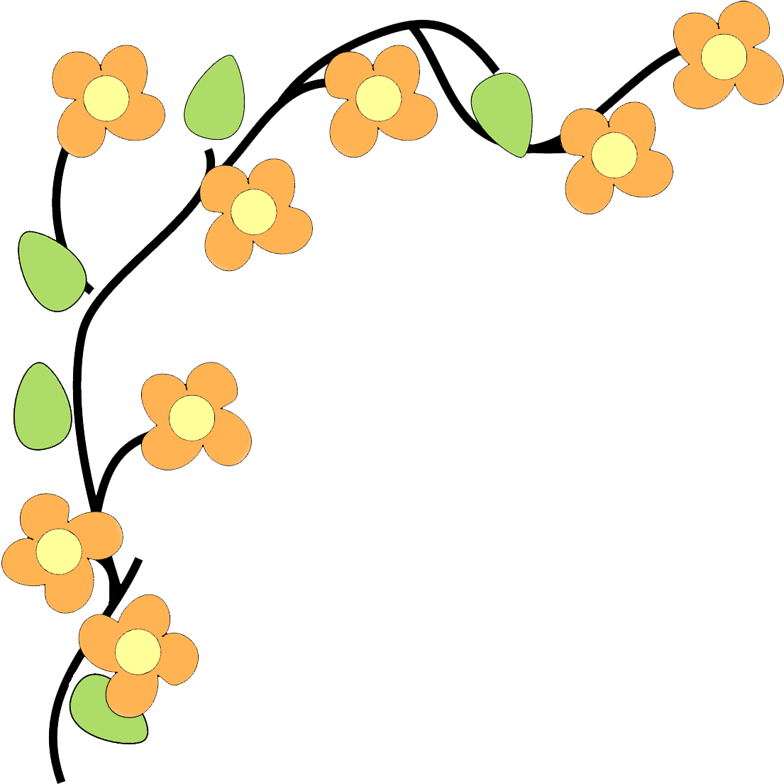 Flower Border Free Printable Clip - Flower Clipart Border Transparent (1134x1134)