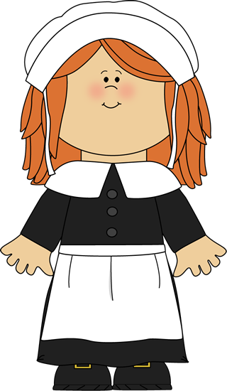Little Pilgrim Girl - Pilgrims Clipart (320x550)