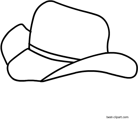 Black And White Cowboy Hat Clipart Free - Cowboy Hat (450x450)