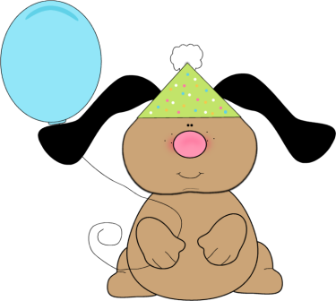 Floppy Dog Birthday - Birthday Dog Clip Art (375x336)