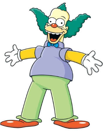 Clown Png - Simpson Krusty (356x468)