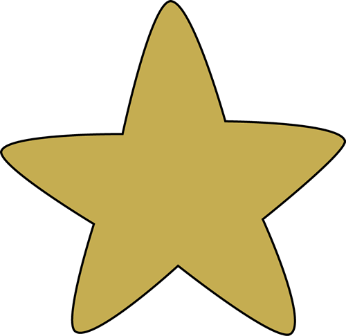 Gold Rounded Star - Star Clipart (500x486)