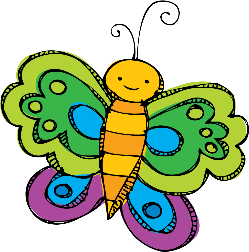 Spring Break Clip Art - Butterfly Spring Clip Art (1062x1047)