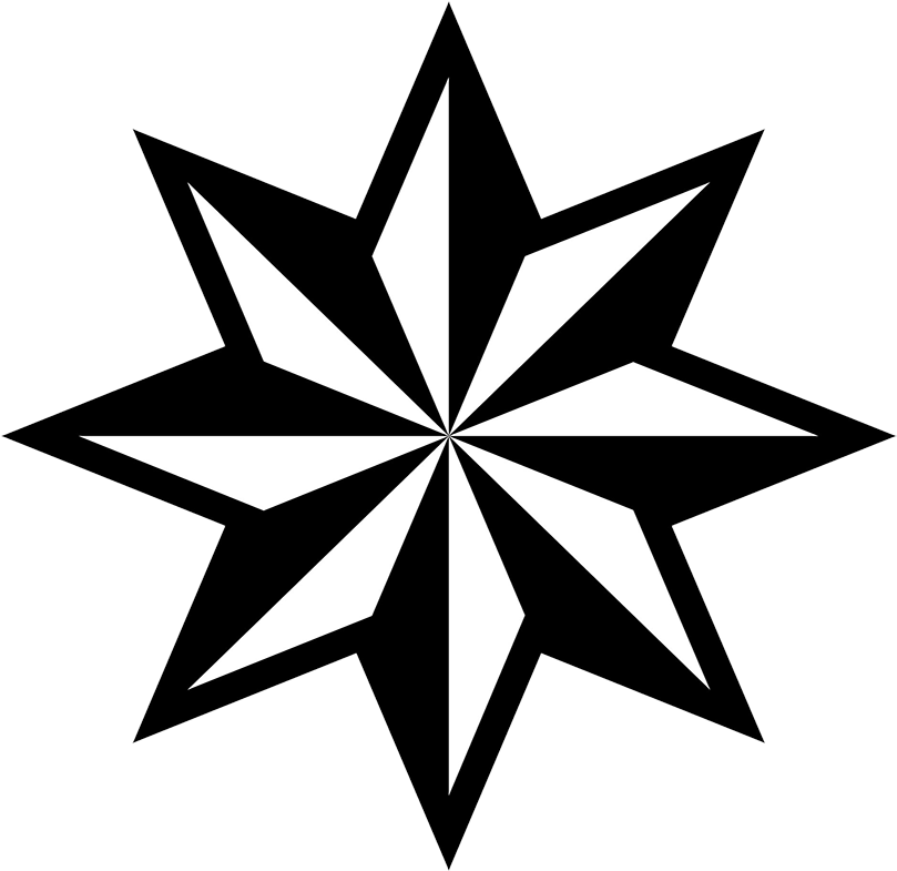Black Star Clipart - 8 Pointed Star Vector (1441x1399)