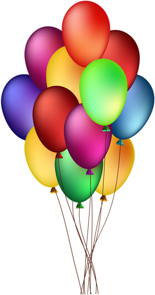 Bunch Of Colorful Balloons Png Clip Art Image Wishing - Floating Balloons Png Gif (329x600)