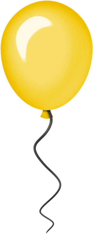 Clip Art - Yellow Balloons Clip Art - (519x1280) Png Clipart Download
