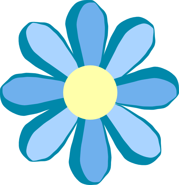 Blue Flower Clipart - Flower Clipart (582x599)