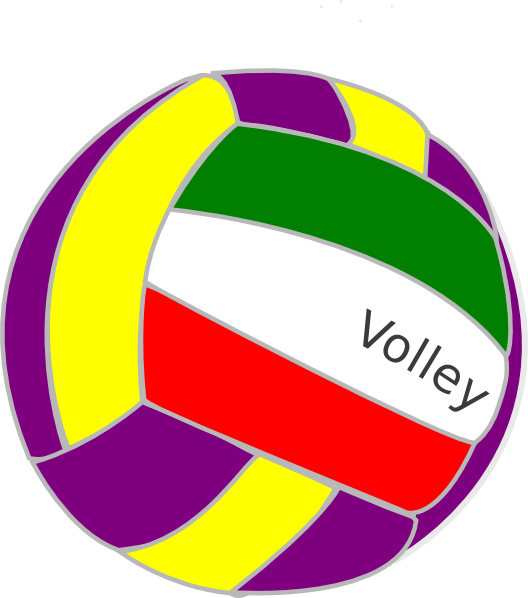 Colorful - Volleyball - Clipart - Colorful Volleyball Clipart (528x598)