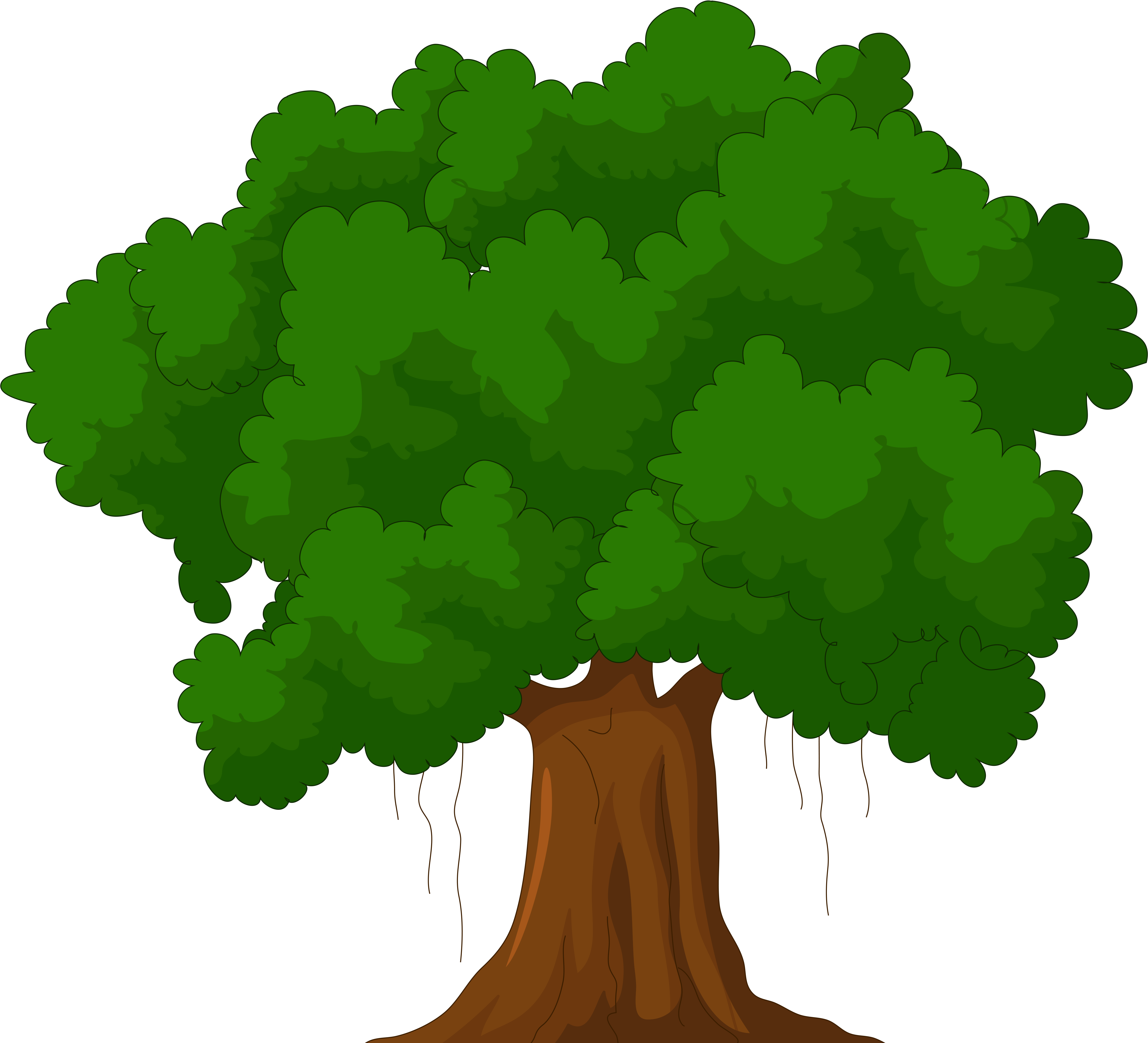 Cartoon Green Tree Png Clipart - Green Tree Cartoon (4992x4478)