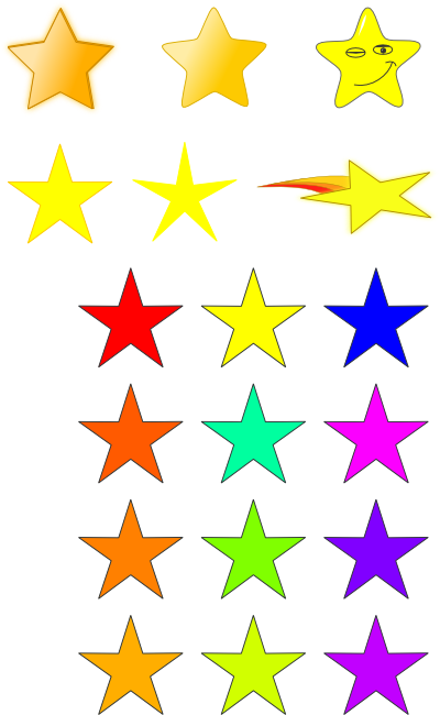 Stars Clip Art Primitives Free Clipart Images - 14 Stars (400x650)