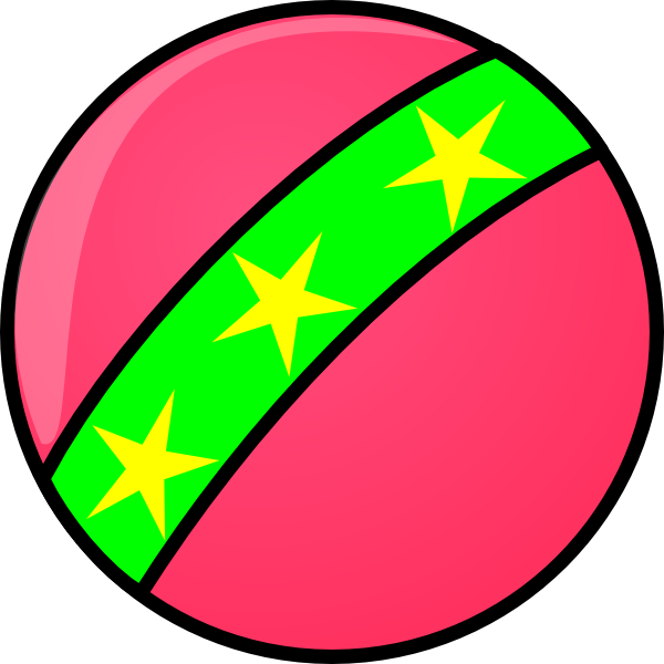 Free Vector Toy Ball With Stars Clip Art - Clip Art Dog Toy (600x600)