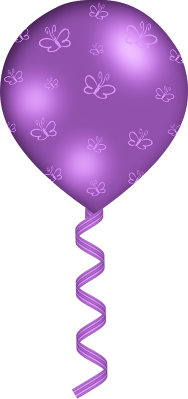 Color ❤ Lila Lavanda ♡ Ballons,png,tube - Globos De Cumpleaños Morados (378x800)