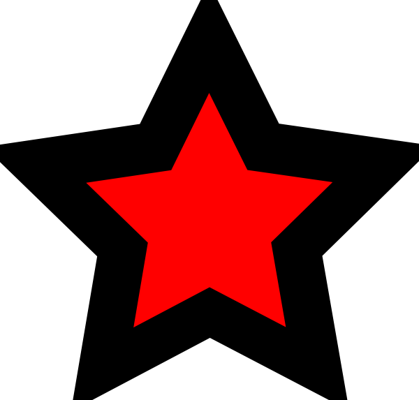 Clipart Stylish Ideas Black Star Clipart Clip Art At - Red And Black Star (600x573)
