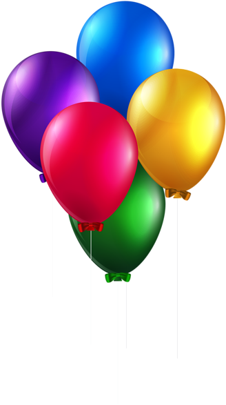 Colorful Balloons Png Clip Art Image - Balloon Clipart Transparent Background (343x600)