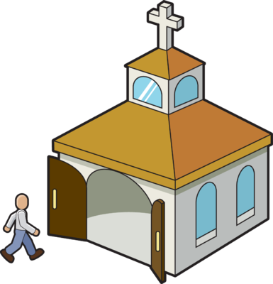Going To Church Clip Art - Ir A La Iglesia (385x400)