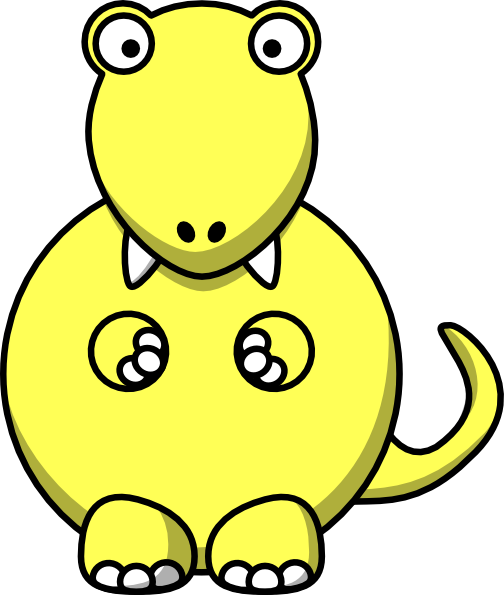 Yellow Dinosaur Clip Art At Clker - Yellow Dinosaur Clipart (504x595)