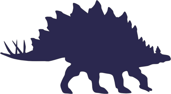Navy Stegosaurus Dinosaur Clip Art - Custom Stegosaurus Silhouette Shower Curtain (600x331)