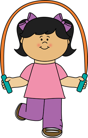 Girl Playing Jump Rope Clip Art - Girl Jumping Rope Clipart (286x450)