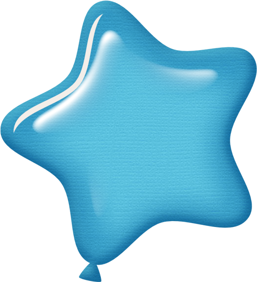 Aw Circus Balloon Star Lt Blue - Cute Blue Star Png (530x582)