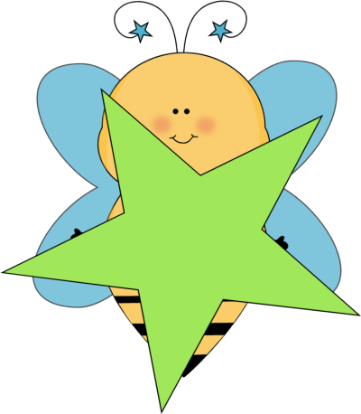 Blue Star Bee With A Green Star - Example Of Visual Discrimination In Objects (400x458)