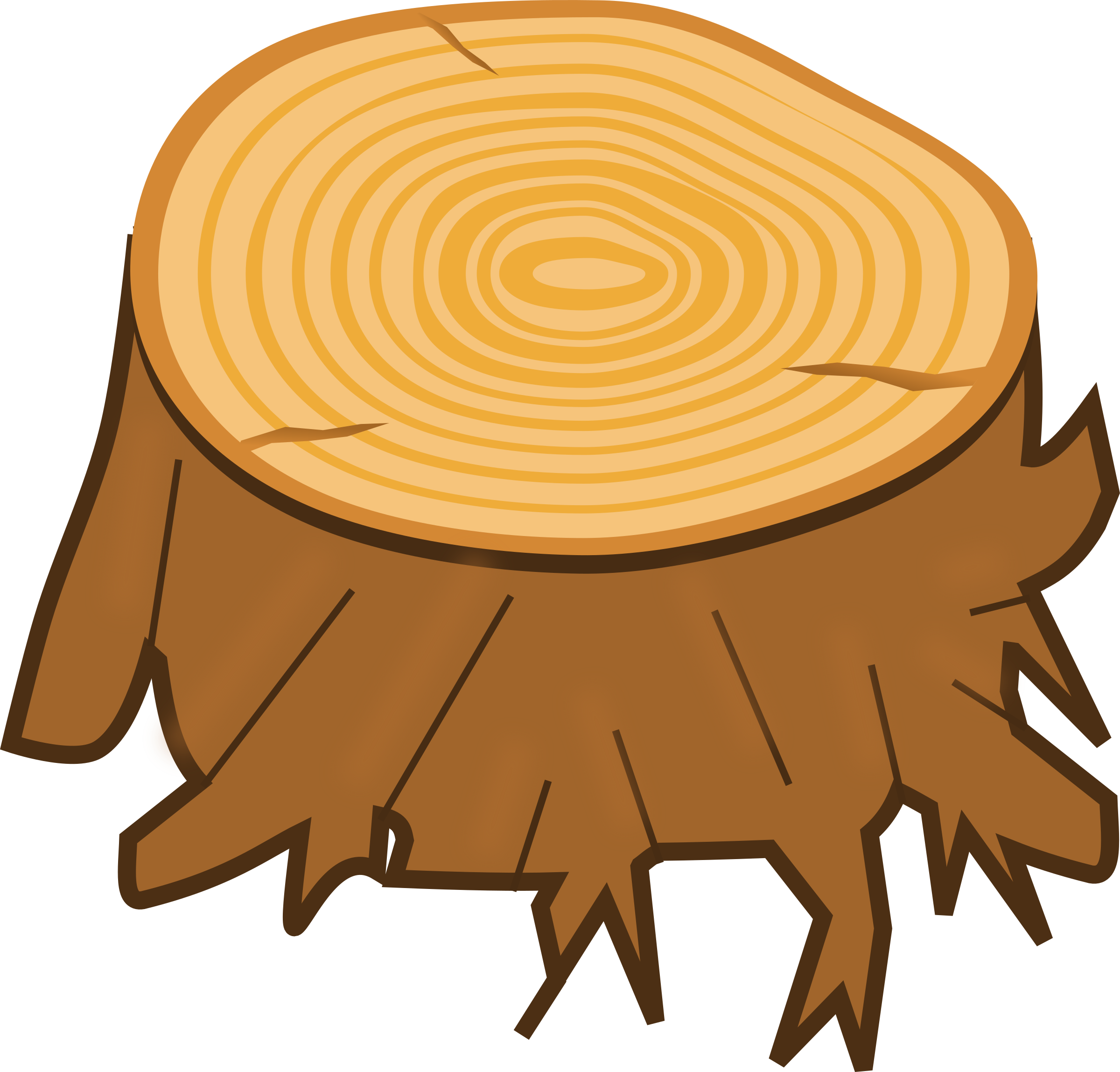 Tree Trunk Clip Art - Stump Clipart (2400x2296)