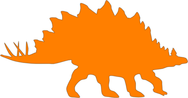 Orange Stegosaurus Clip Art At Clker - Custom Stegosaurus Silhouette Shower Curtain (600x314)