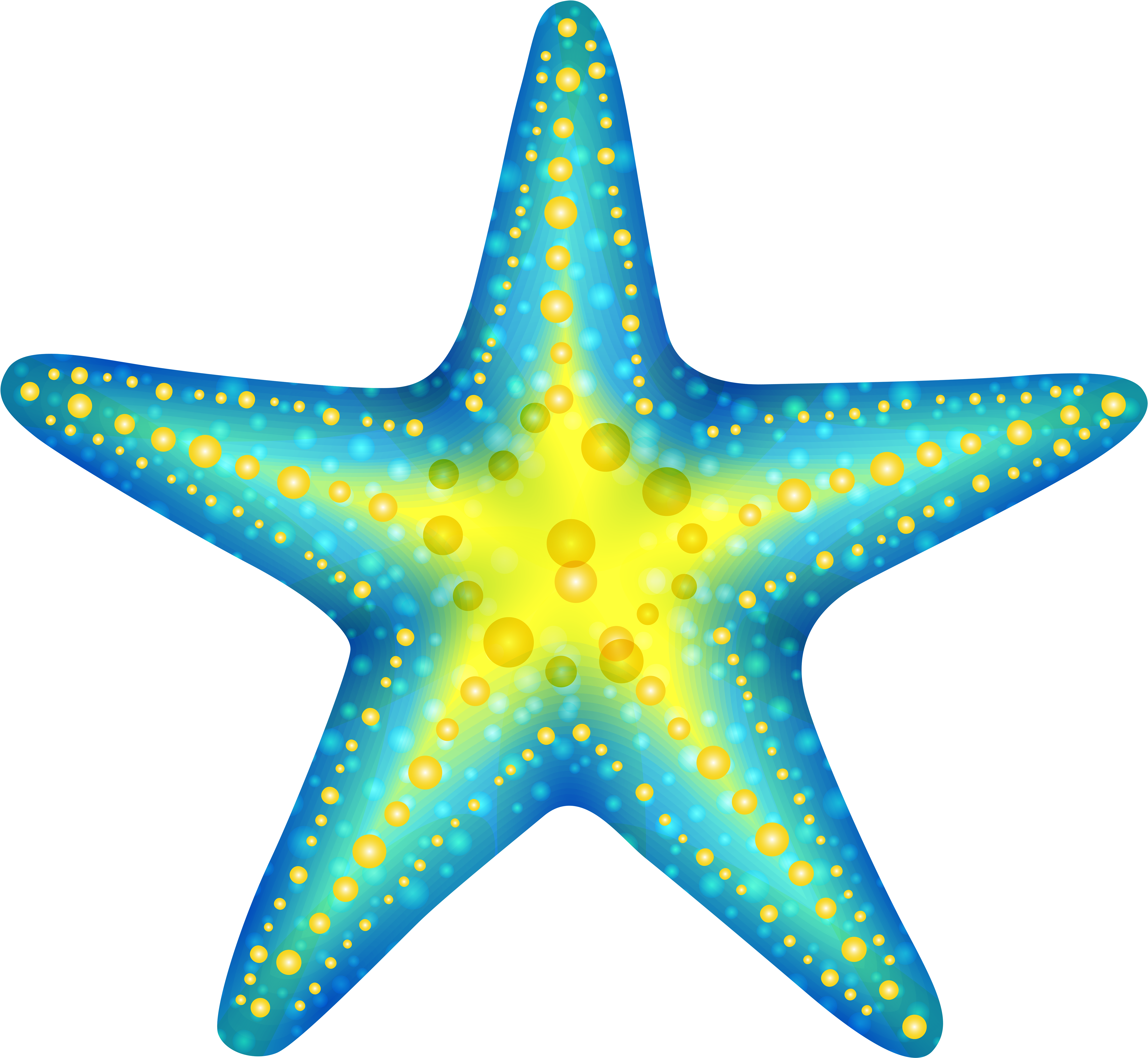 Blue Starfish Png Clip Art - Starfish Clipart Png (6000x5530)