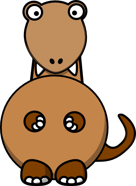 Brown Dinosaur Clip Art - Dinosaur Clipart (438x596)