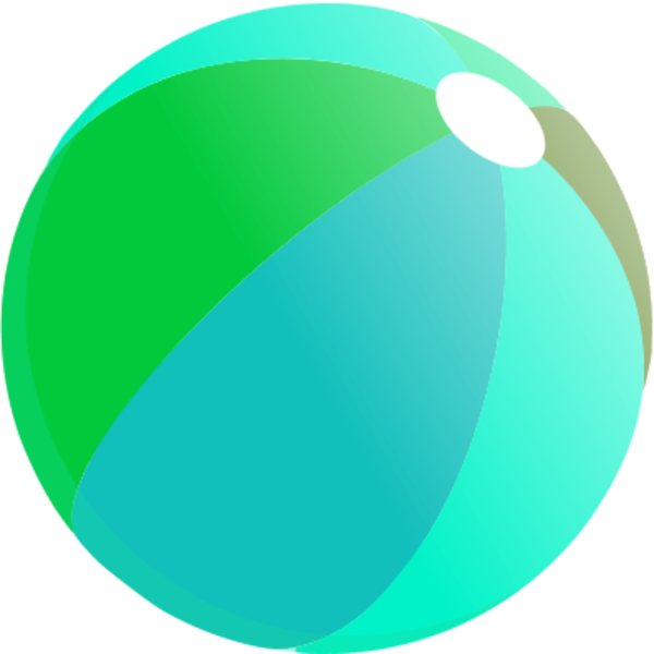 Beachball Summer Beach Ball Clipart - Blue Green Beach Ball (600x600)