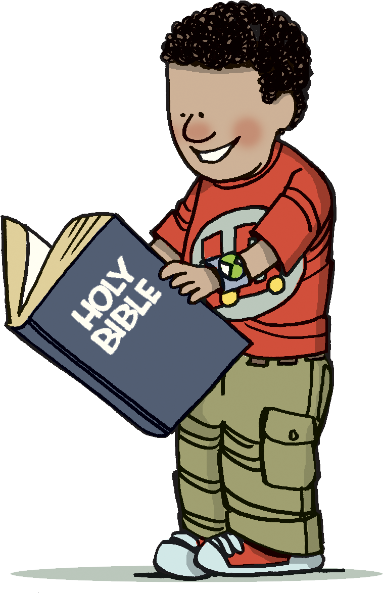 Bible Clip Art For Children - Child Reading Bible Clipart (853x1200)