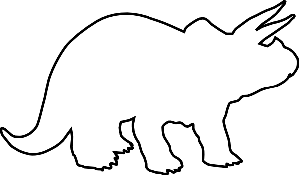 Dinosaur Outline Clip Art - White Dinosaur Outline (600x352)