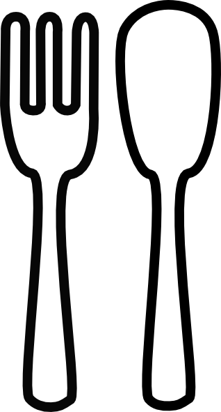 Fork And Spoon Clip Art Spoon And Fork Clipart Clipart - Spoon Fork Clipart Black And White (318x591)