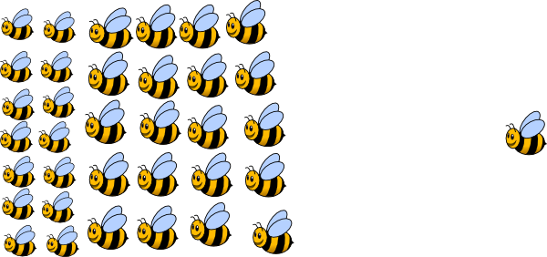 Group Of Bees Clipart (600x282)