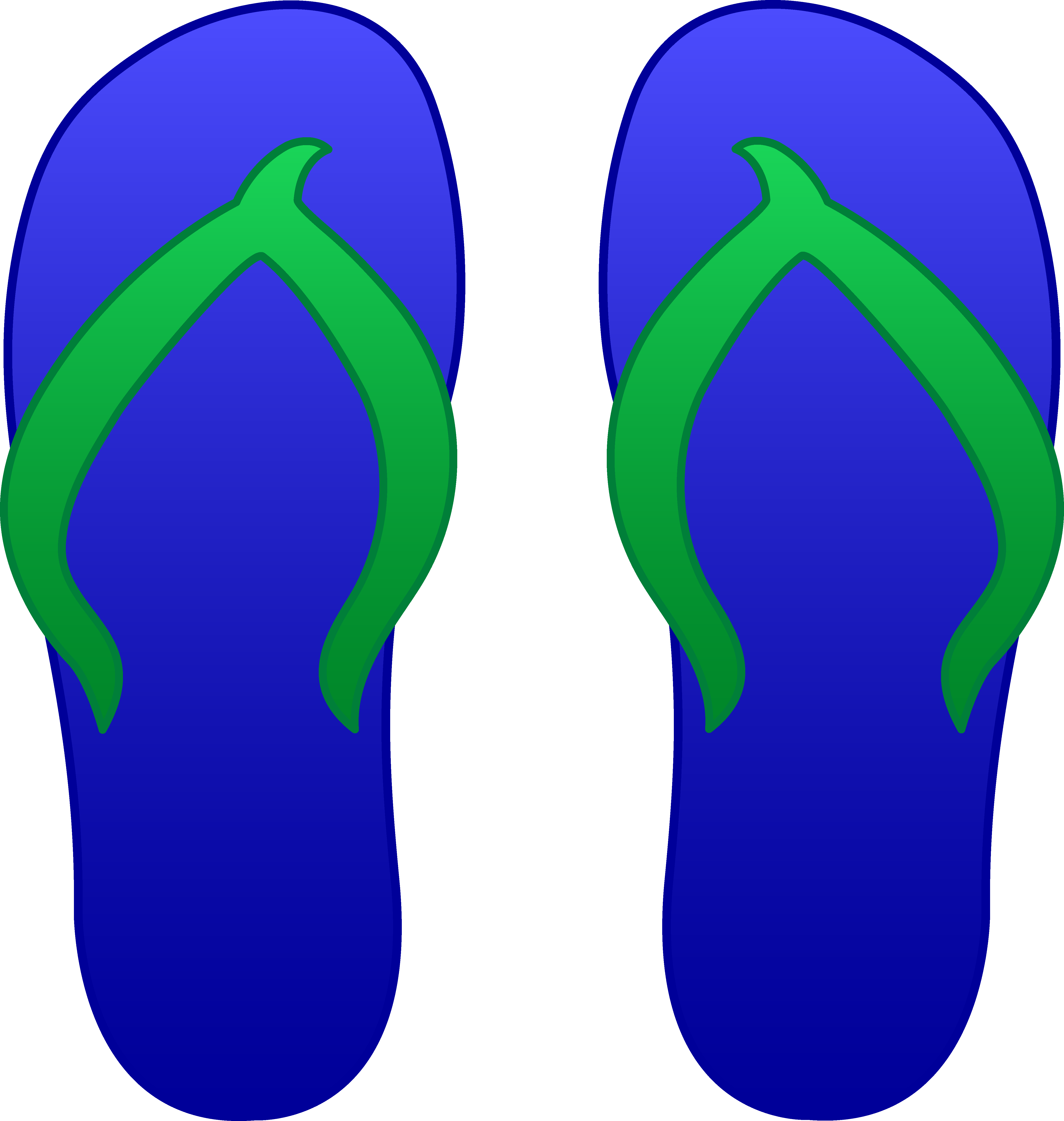 Summer Shoes Cliparts - Clip Art Flip Flops (5124x5398)